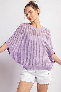 Lavender Loose Fit Dolman Sleeve Top