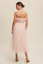 Blush Paper Bag Frill Tulle Maxi Dress