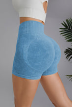 Blue Washed High Waist Seamless Shorts