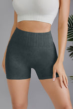 Black Washed High Waist Seamless Shorts