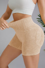 Khaki Washed High Waist Seamless Shorts