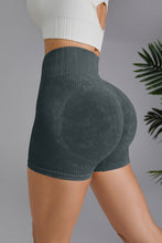 Black Washed High Waist Seamless Shorts