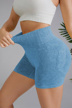 Blue Washed High Waist Seamless Shorts