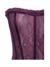 Purple Verna Purple Lace Crystal Trim Corset Dress