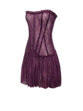 Purple Verna Purple Lace Crystal Trim Corset Dress