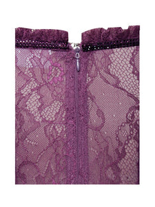 Purple Verna Purple Lace Crystal Trim Corset Dress