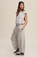 Heather Grey French Terry Loose Jogger Jumpsuit
