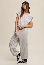 Heather Grey French Terry Loose Jogger Jumpsuit
