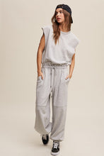 Heather Grey French Terry Loose Jogger Jumpsuit