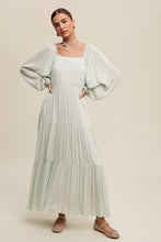 Dewmist Square Neck Tiered Maxi Dress