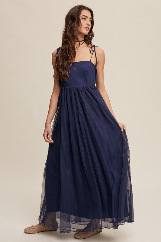 Midnight Romantic Babydoll Maxi Tulle Dress Aquarius Brand Midnight Romantic Babydoll Maxi Tulle Dress Aquarius Brand