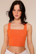 Orange Stunned Rhinestone Sweater Top