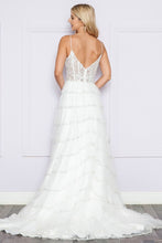 Off White Lace Sequin Tier A Line Dress