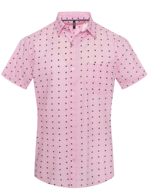 Pink Diamond Polka Dot Short-Sleeve Shirt