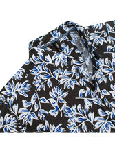 Black and Blue Floral Short-Sleeve Shirt