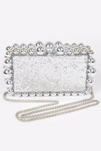 Silver Glitter Acrylic Case Clutch