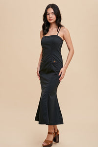 Black Utility Tube Tencel Dress