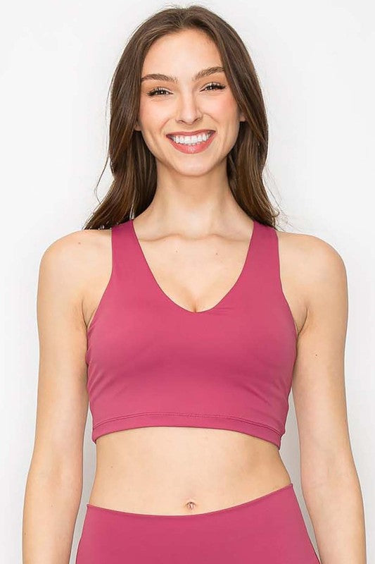 Cranberry Full Support Yoga Sports Bra