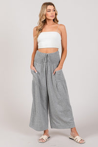 Gray Solid Cotton Side Pocket Lounge Pants