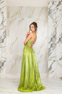Grass Glitter Sequin Maxi Dress