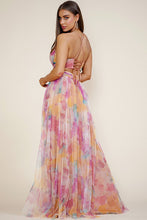Orange Multi Lace Up Back Tie Dye Maxi Dress