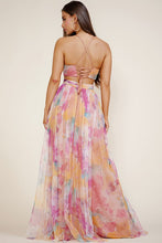 Orange Multi Lace Up Back Tie Dye Maxi Dress