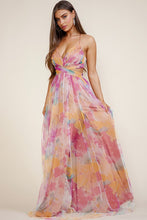 Orange Multi Lace Up Back Tie Dye Maxi Dress