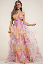 Orange Multi Lace Up Back Tie Dye Maxi Dress
