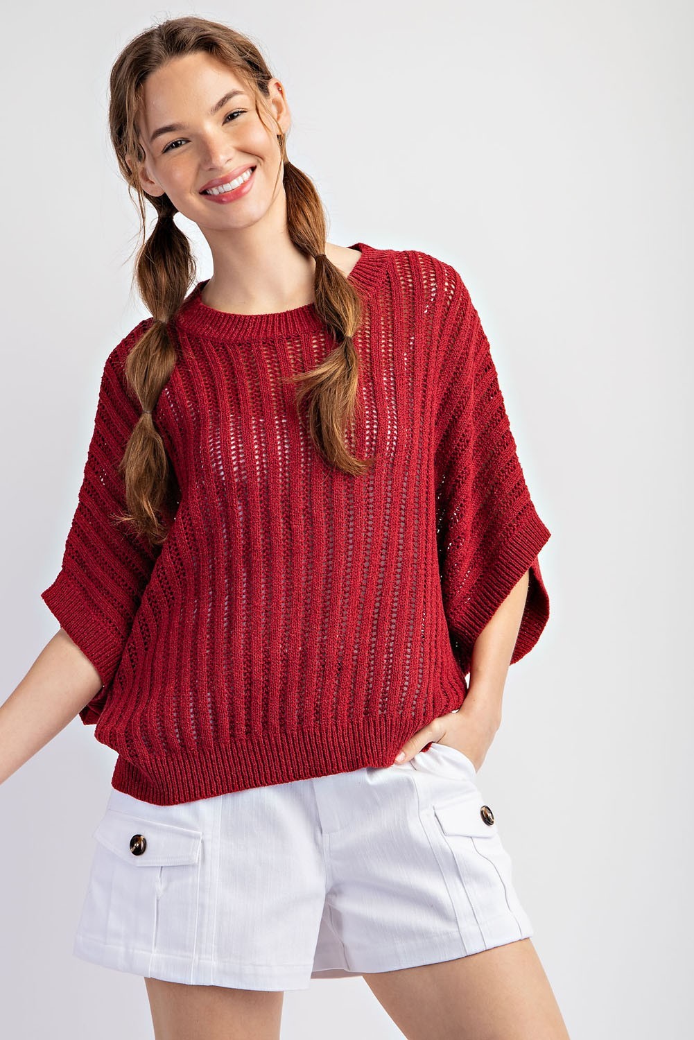 Merlot Loose Fit Dolman Sleeve Top