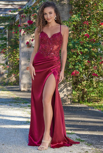 Burgundy Ivy Gown