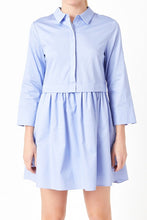 Powder Blue Shirt Mini Dress