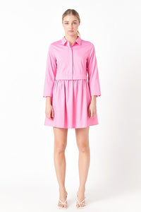 Pink Shirt Mini Dress