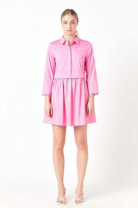 Pink Shirt Mini Dress