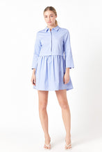 Powder Blue Shirt Mini Dress