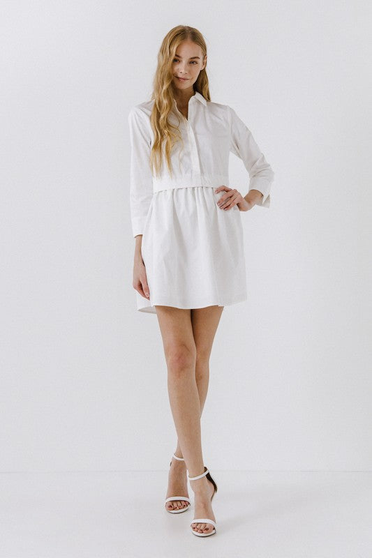 White Shirt Mini Dress