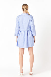 Powder Blue Shirt Mini Dress