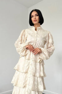 Ivory Fara Bell Sleeve Maxi Dress