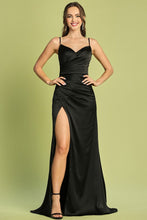 Black Skinny Straps Pleated/Embroidered Top Sheath Dress