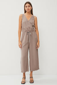 Earth Grey Tencel Wrap Drawstring Jumpsuit
