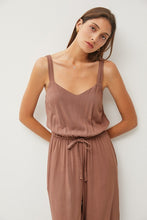 Brown Sweetheart Neckline Wide Leg Jumpsuit