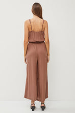 Brown Sweetheart Neckline Wide Leg Jumpsuit