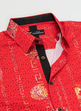 Red Button Down Short Sleeve Shirt