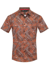 Orange Button Down Short Sleeve Shirt