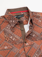 Orange Button Down Short Sleeve Shirt