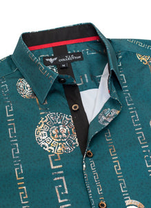 Teal Button Down Short Sleeve Shirt