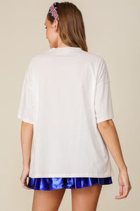 White Game Day Dazzling Football T-shirt