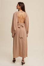 Clay Pleated Round Neck Maxi Dress