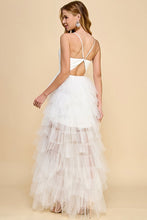 Ivory Sweetheart Neckline Tiered Maxi Dress