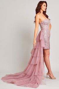 Mauve Sleeveless Sweetheart Cocktail Dress