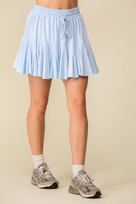 Baby Blue Tennis Babe Ruffled Skort